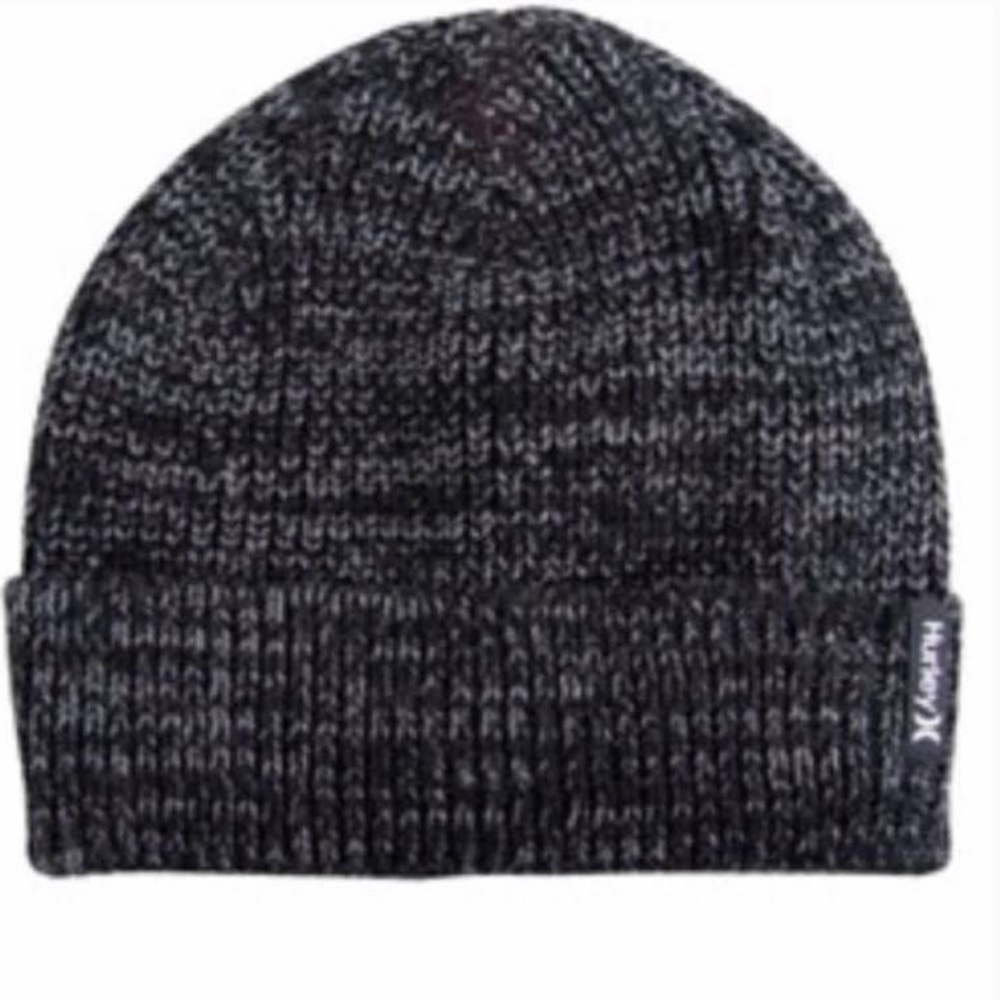 Hurley Max Cuff Slouchy 2.0 Knit Black/Gray Beanie NWT